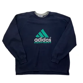 Vintage 90s Blue Adidas Equipment Spell-Out Sweatshirt - XXL