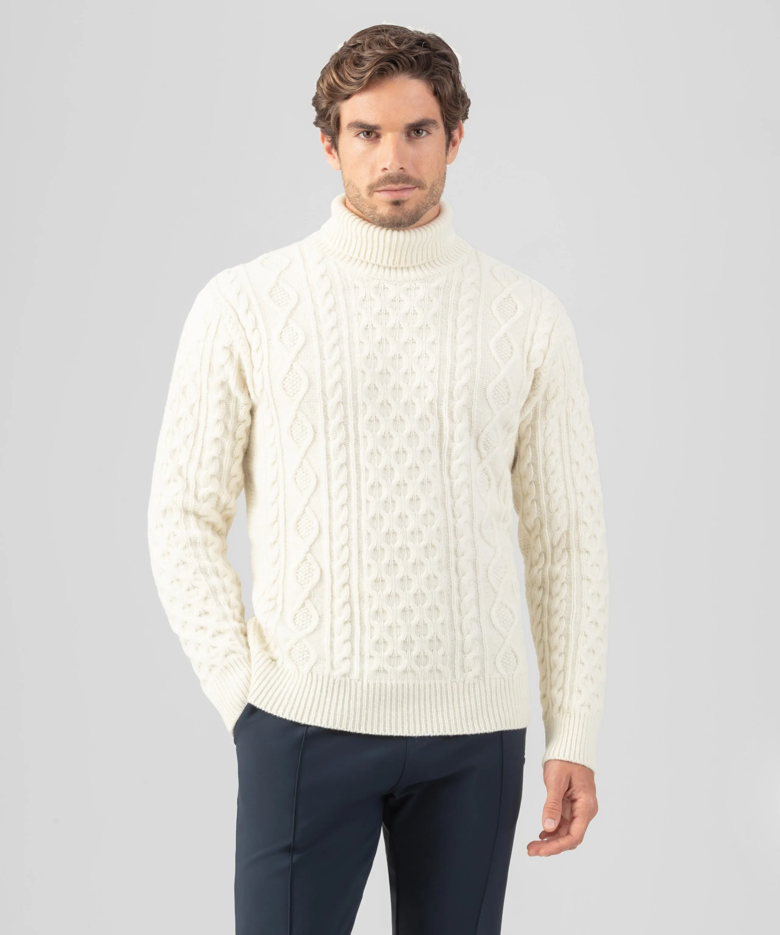 Wool Cashmere Telemark Sweater Turtle Neck: Off White